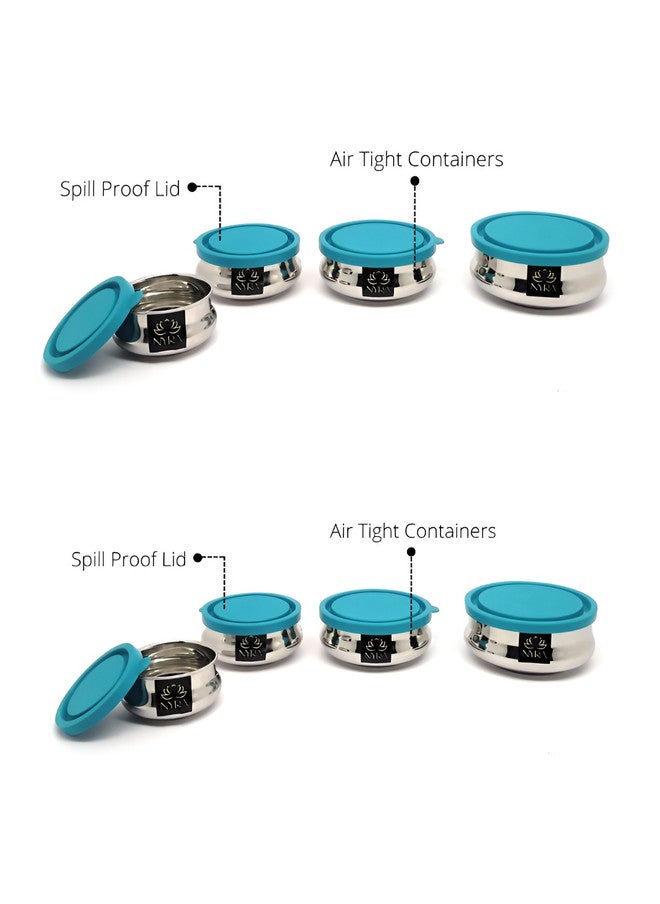 Nyra Kitchenware Premium Design Steel Stainless Steel Leak Resistant 4 Piece Flip Top Canister - Image 5